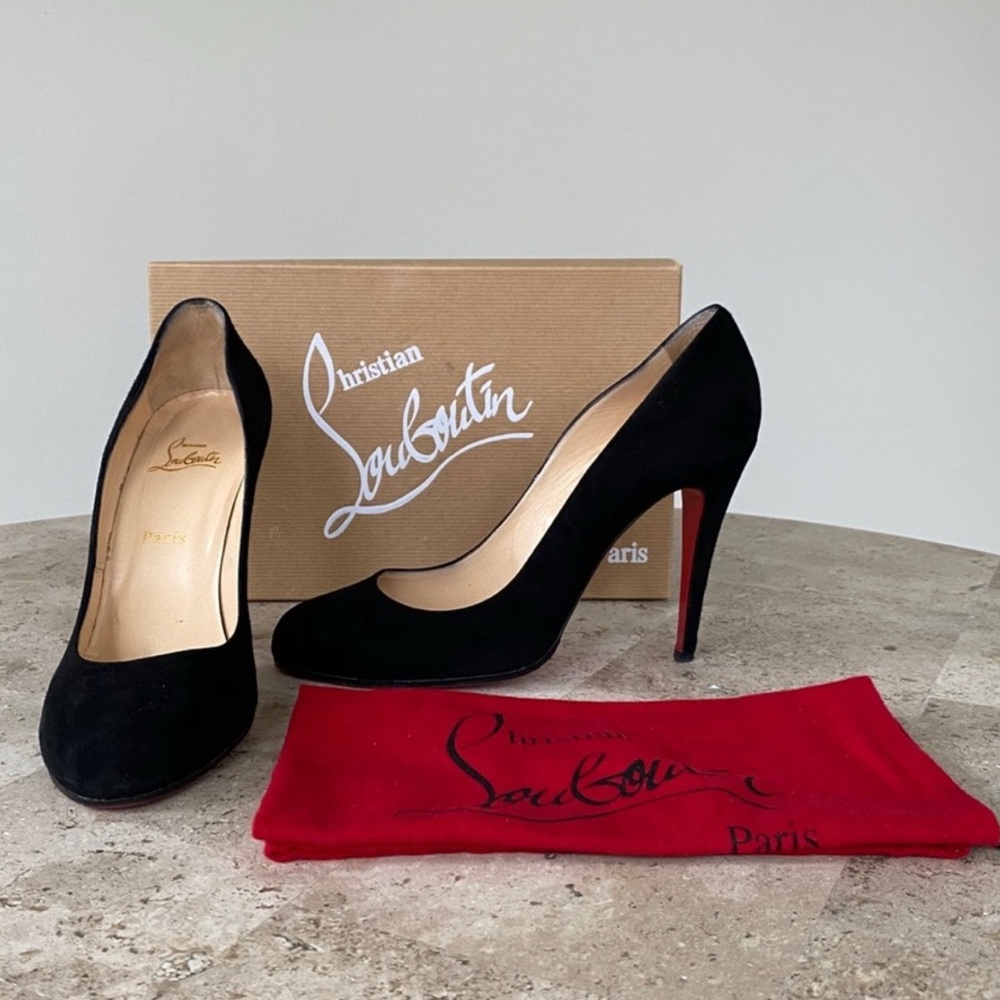 christian louboutin ron ron 100 suede royal black